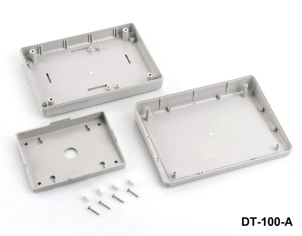 DT-100 Sloped Desktop Enclosure ( Light Gray ) with Sloped Mounting Kit ( Pieces )