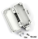TB-242 IP-67 Enclosure with Moulded-on Cable Gland (Flanged) (Light Gray, ABS, V0)++