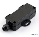 [TB-242-0-0-S-V0] TB-242 IP-67 Enclosure with Moulded-on Cable Gland (Flanged) ( Black, ABS, V0)