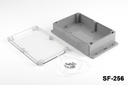 SF-256 IP-67 Flanged Heavy Duty Enclosures (Dark Gray, ABS, no Sticker Pool, Transparent Cover, HB) 