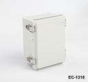 [EC-1318-0-0-G-0]  EC-1318 IP-67 Plastic Enclosure ( Light Gray , ABS , with Mounting Plate , Flat Cover)