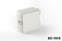 [EC-1515-0-0-G-0] EC-1515 IP-67 Plastic Enclosure ( Light Gray , with Mounting Plate , Flat Cover )