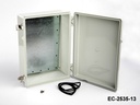 [EC-2535-13-0-G-0]  EC-2535 IP-67 Plastic Enclosure ( Light Gray , ABS , with Mounting Plate , Flat Cover, Thickness 130mm )