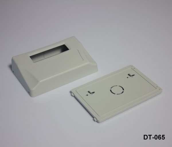 DT-065 Sloped Desktop Enclosure Light Gray w Pieces