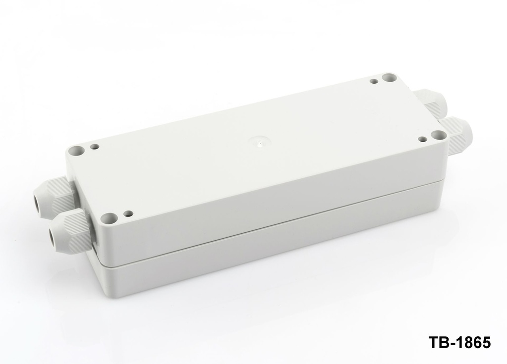 TB-1865 IP-67 Enclosure with Moulded (Light Gray, w 4 Glands, ASA) Bottom
