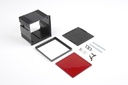 Caja para panel Din PT-240 (negra) Piezas de panel rojas