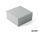 حاوية SE-269 IP-67 بلاستيكية شديدة التحمل (رمادي داكن، ABS، غطاء مسطح)