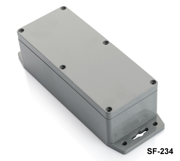 [SF-234-0-0-D-0]  SF-234 IP-67 Sealed Box w/Mounting Foot ( Dark Gray, Flat Cover)