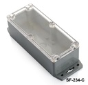 SF-234 IP-67 Sealed Box w/Mounting Foot (Dark Gray, Transparent Cover)