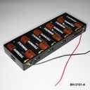 10 бр. държачи за батерии с размер UM-3 / AA (един до друг) ( с кабел)