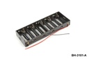 [BH-3101-A] UM-3/単3電池ホルダー（サイドバイサイド）10個（有線）