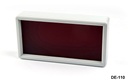 [DE-110-B-0-G-0] DE-110 Display Enclosure (Light Gray, Red Frosty Panel, Flat Panel)