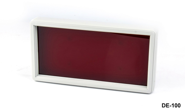 [DE-100-B-0-G-0] DE-100 Display Enclosure (Light Gray, Red Frosty Panel)
