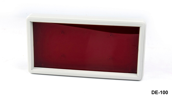 [DE-100-A-0-G-0] DE-100 Display Enclosure (Light Gray, Red Glossy Panel)