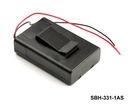 [SBH-331-1AS] 3 pcs UM-3 / AA size Battery Holder (Side by side) (Wired) (W. Switch) (Covered) (Belt Clips)