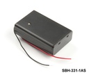 [SBH-331-1AS] 3 бр. държач за батерии UM-3 / размер AA (странично) (кабелен) (с превключвател) (с покритие) (щипки за колан)