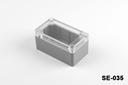 [SE-035-PC-0-D-0] SE-035 IP-67 Caja de plástico de alta resistencia ( Gris oscuro, ABS, con piscina de pegatinas,Cubierta transparente, Cubierta plana)