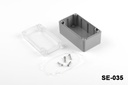 [SE-035-PC-0-D-0] SE-035 Boîtiers plastiques IP-67 pour usage intensif ( Gris foncé, ABS, w Sticker Pool , Couvercle transparent)