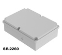[SE-2260-0-0-G-0] Caixa Plástica para Serviço Pesado SE-2260 IP-67 (Cinza Claro, Sem Furo Fechado)