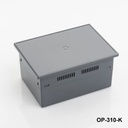 Caja para panel de operador Op-310 gris oscuro con abertura de pantalla cerrada