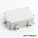 [tb-1712-m2-0-g-v0] Caja TB-1712 IP-67 con prensaestopas moldeado (gris claro, modelo 2, v0)