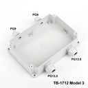 [tb-1712-m3-0-g-v0] Caja TB-1712 IP-67 con prensaestopas moldeado (gris claro, modelo 3, v0)
