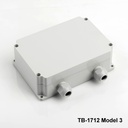 [tb-1712-m3-0-g-v0] TB-1712 Boîtier IP-67 avec Presse-étoupes moulé ( Gris clair, modèle 3, v0)+