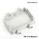 [TB-1712-M5-0-G-V0] TB-1712 IP-67 エンクロージャ、モールドオンケーブルグランド ( ライトグレー、モデル 5、v0)