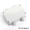 [tb-1712-m5-0-g-v0] Περίβλημα TB-1712 IP-67 με χυτευμένο στυπιοθλίπτη καλωδίων (ανοιχτό γκρι, μοντέλο 5, v0)