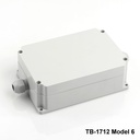 [tb-1712-m6-0-g-v0] Περίβλημα TB-1712 IP-67 με χυτευμένο στυπιοθλίπτη καλωδίων ( ανοιχτό γκρι , μοντέλο 6, v0)