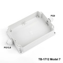 [tb-1712-m7-0-g-v0] حاوية TB-1712 IP-67 مع غدة كابل مصبوب (açık gri، موديل 7، v0)
