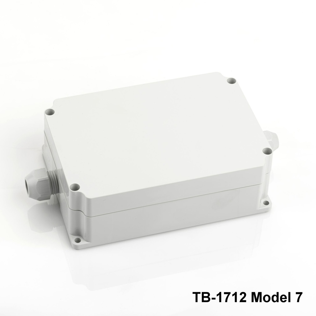 [tb-1712-m7-0-g-v0]Caixa IP-67 TB-1712 com bucim moldado (cinzento claro, modelo 7, v0)