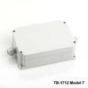 [tb-1712-m7-0-g-v0]Caixa IP-67 TB-1712 com bucim moldado (cinzento claro, modelo 7, v0)