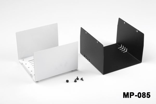 [mp-085-0-0-m-0] MP-085 Metal Project Enclosure ( White Base, Black Top Cover)