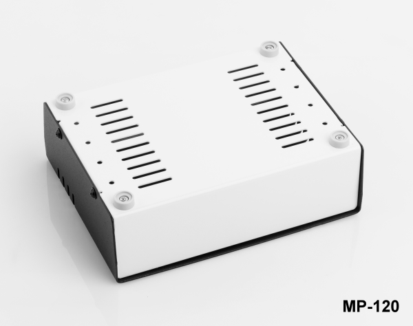 [mp-120-0-0-m-0] mp-120 metal proje kutusu (beyaz taban, siyah üst kapak)++