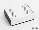 [mp-120-0-0-m-0] MP-120メタルプロジェクトエンクロージャー（白ベース、黒トップカバー）++。