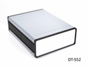 [dt-552-0-0-g-0] dt-552 Aluminiowa obudowa biurkowa (ciemnoszara, z płytą montażową, płaski panel, wentylacja)