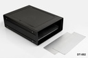 [dt-552-0-0-0-s-0] dt-552 Aluminiowa obudowa biurkowa (czarna, z płytą montażową, płaski panel, wentylacja)