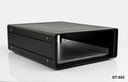 [dt-552-0-0-s-0] DT-552 Aluminium Desktop Enclosure (black, with mounting plate, flat panel, with ventilation ++