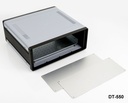 DT-550 Aluminium Desktop Enclosure (Dark Gray, with Mounting Plate, Flat Panel, w Ventilation)