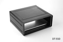 [dt-550-0-0-d-a] DT-550 Aluminiowa obudowa biurkowa (czarna, z płytą montażową, płaski panel, bez wentylacji++