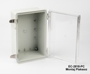 EC-2818 Caja de plástico IP-67 / Tapa transparente / sin placa de montaje