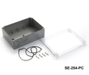 [SE-254-C-0-D-PC] Caja de plástico para uso industrial IP-67 SE-254 ( gris oscuro, cubierta transparente , HB)