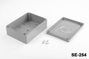 Caja de plástico para uso industrial SE-254 IP-67 (gris oscuro, ABS, tapa plana, HB)+
