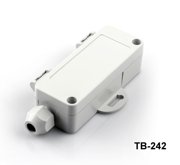 [TB-242-0-0-G-V0]  TB-242 IP-67 Enclosure with Moulded-on Cable Gland (Flanged) Light Gray