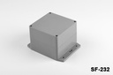 [SF-232-0-0-0-D-0] حاويات SF-232 IP-67 ذات الحواف ذات الحواف للخدمة الشاقة (رمادي داكن، غطاء مسطح)