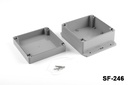 SE-236 Caja de plástico IP-67 para uso industrial (gris oscuro, ABS, tapa plana)
