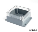 حاويات SF-236 IP-67 ذات الحواف ذات الحواف الثقيلة (رمادي داكن، ABS، غطاء شفاف)