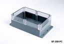 SF-258 IP-67 Flanged Heavy Duty Enclosures (Dark Gray, Transparent Cover, HB)