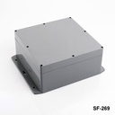 [SF-238-0-0-0-G-V0] حاويات SF-238 IP-67 ذات الحواف للخدمة الشاقة (رمادي فاتح، غطاء مسطح، V0)